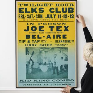 Joe Tex 1958 "Dynamic Blues Recording Artist" Nightclub Concert Poster.