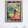 vintage see Malaya travel poster