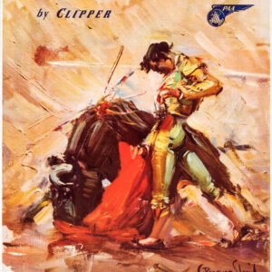 vintage fly to Mexico travel poster