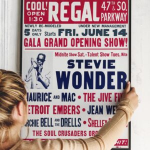 Stevie Wonder 1968 Regal Theatre, Chicago Jumbo Concert Poster.