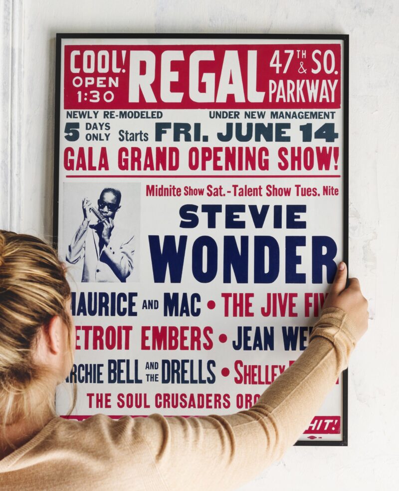 Stevie Wonder 1968 Regal Theatre, Chicago Jumbo Concert Poster.