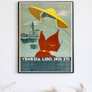 vintage venice lido travel poster