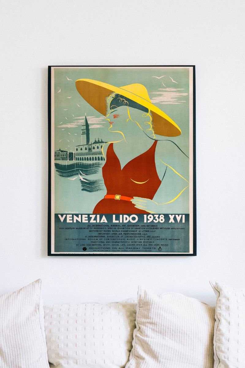 venice vintage venice lido travel poster