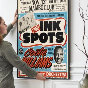 The Ink Spots 1952 Wichita, KS Mambo Club Jumbo Globe Concert Poster