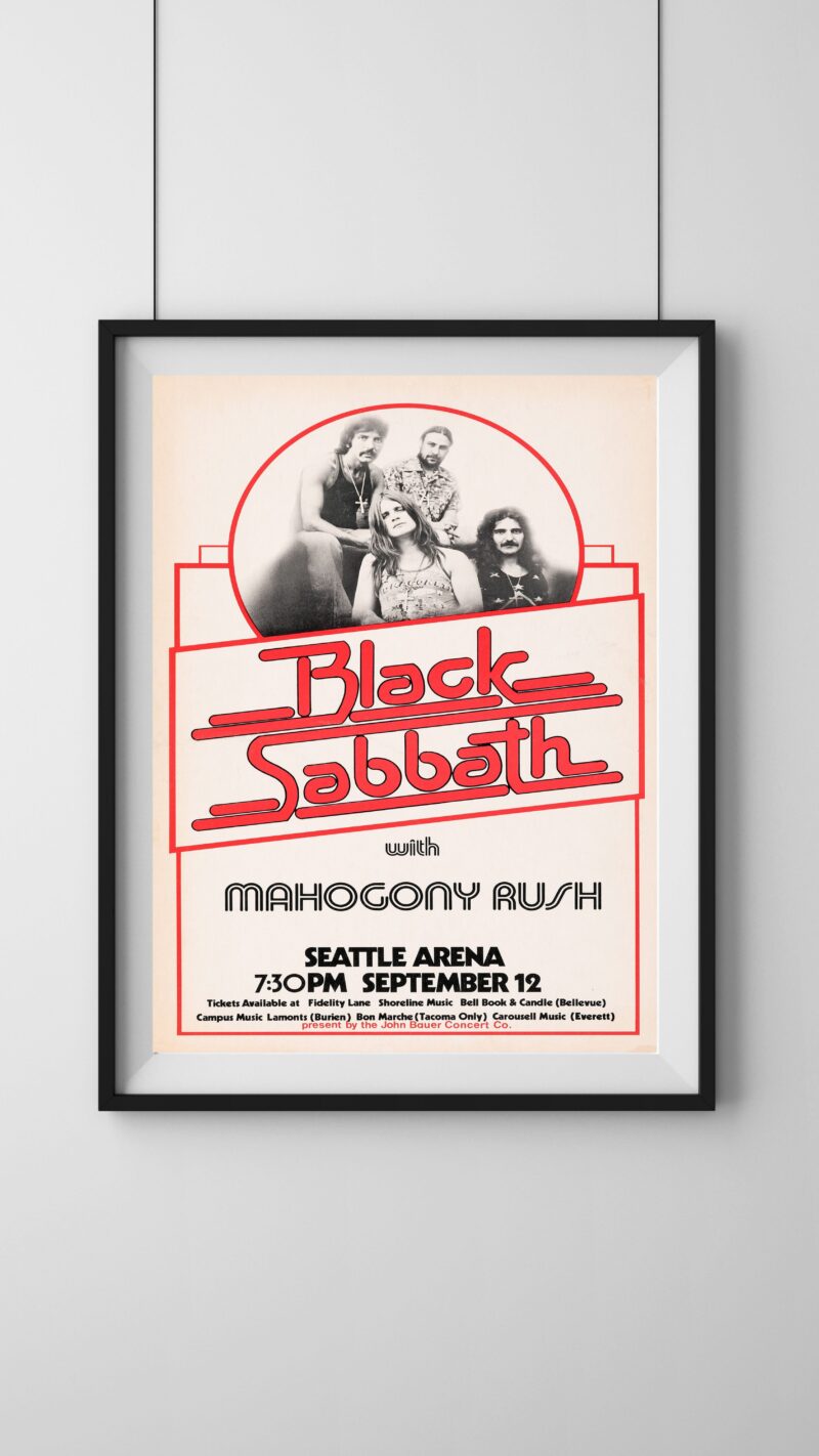 vintage black sabbath concert poster