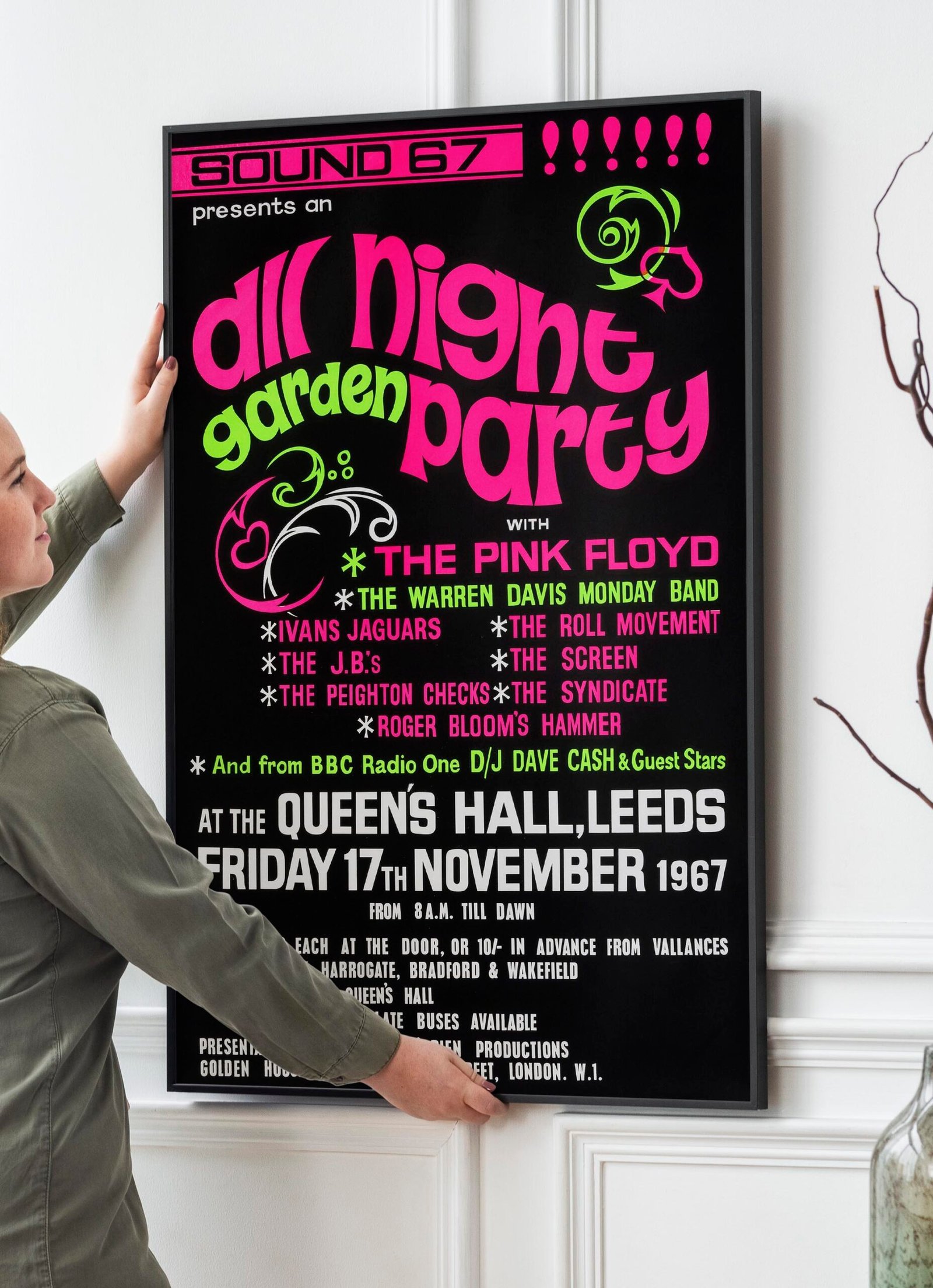 Pink Floyd 1967 Leeds, England "All Night Garden Party" Concert Poster. Pink Floyd 1967 Leeds, England "All Night Garden Party" Concert Poster.