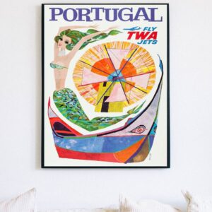 Vintage TWA Portugal Travel Poster