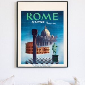 vintage rome italy Travel poster