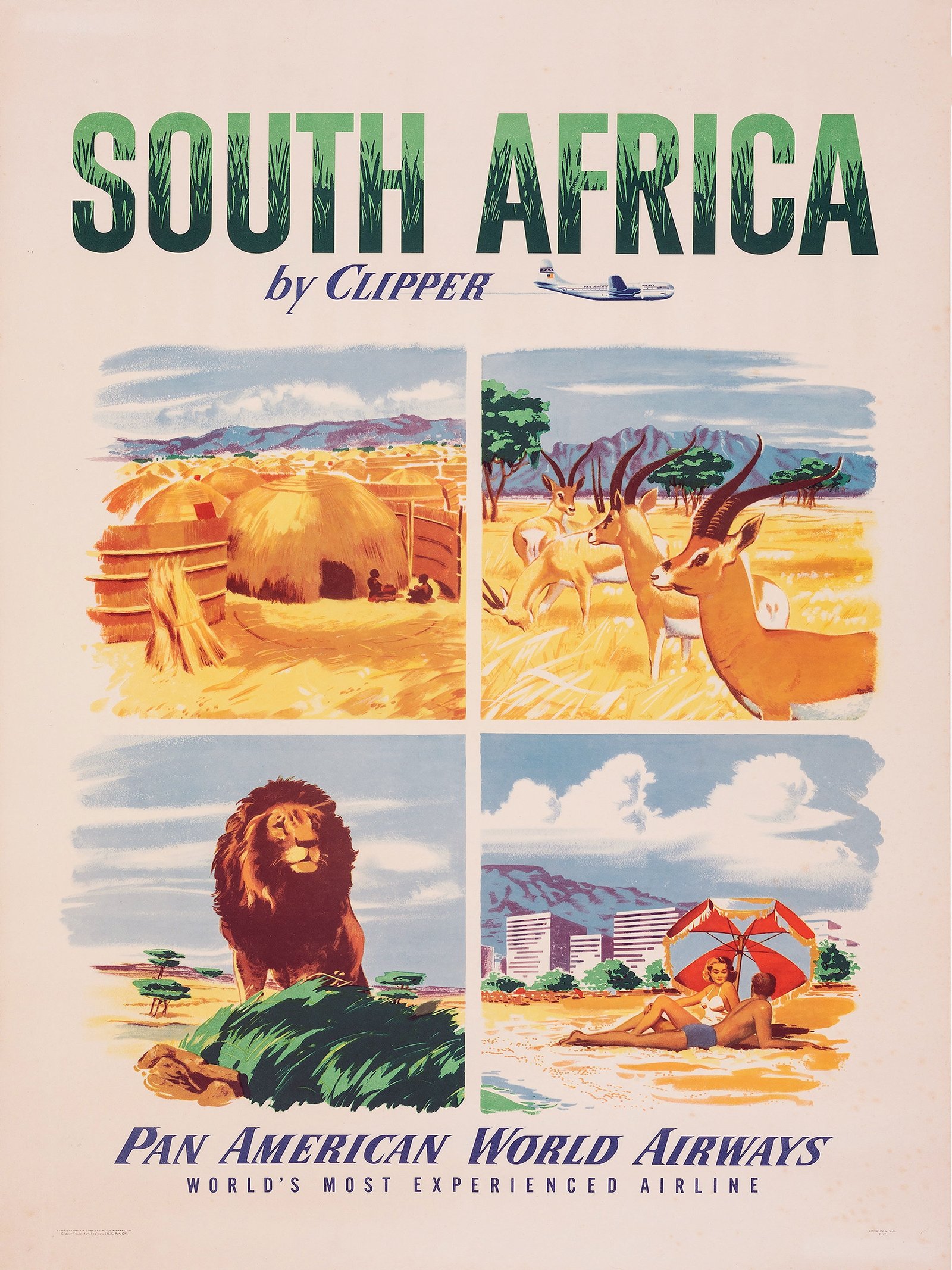 safrica vintage South Africa travel poster