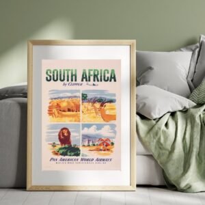 vintage South Africa travel poster