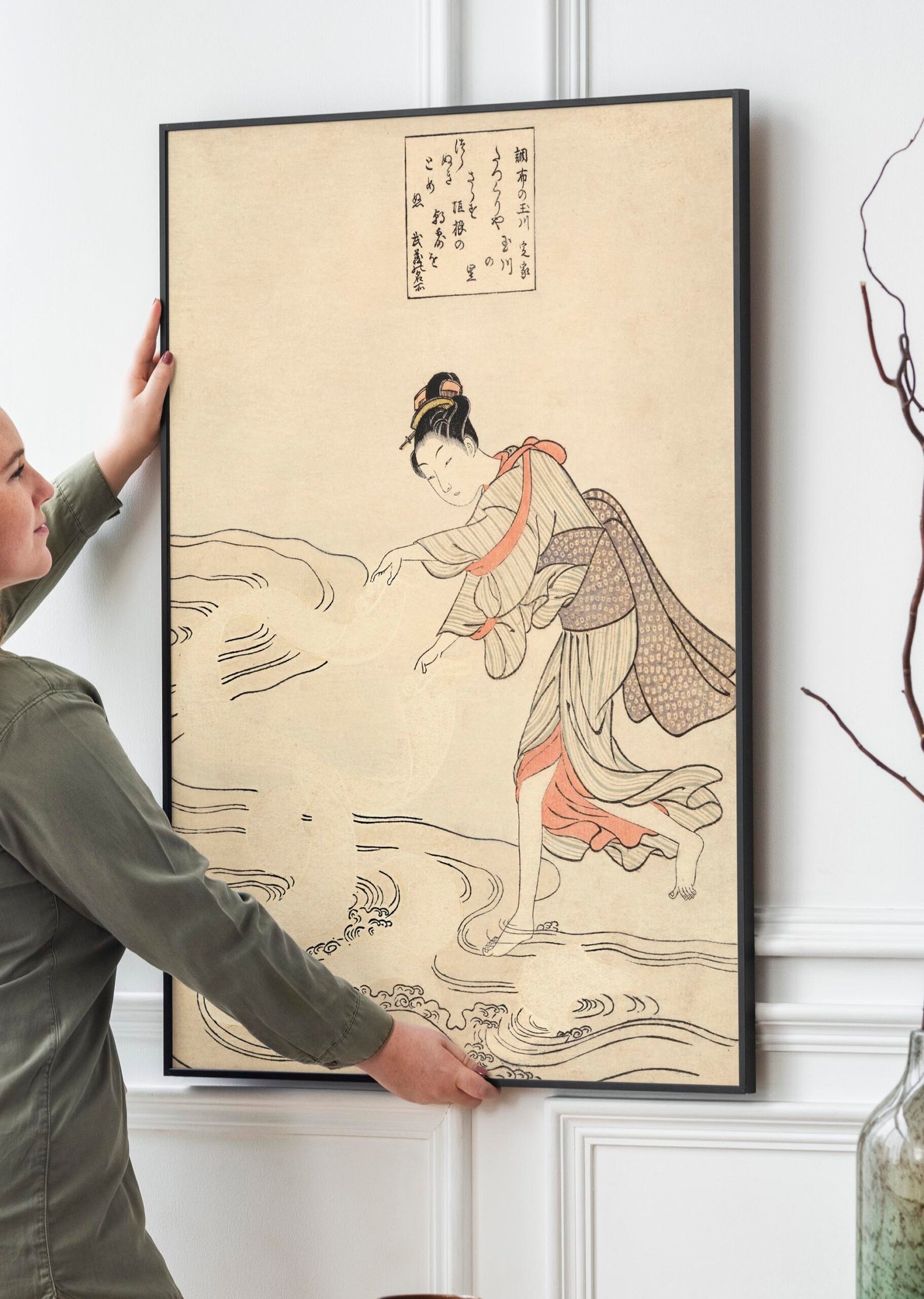 Suzuki Harunobu, Two Women Picking Flowers, circa 1786. Woodblock Suzuki Harunobu, Two Women Picking Flowers, circa 1786. Woodblock