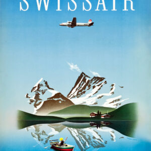 Vintage Swiss air travel poster