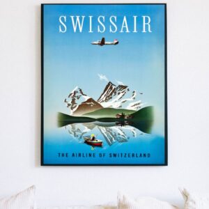 Vintage Swiss air travel poster