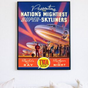 vintage TWA airplane advert poster