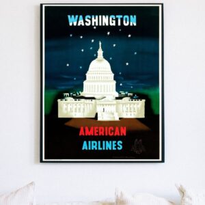 vintage American Airlines travel poster