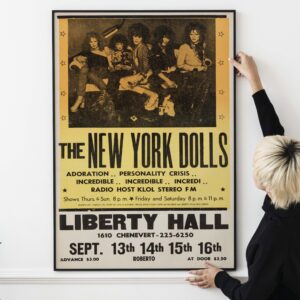 New York Dolls Early 1970s Houston, TX Concert Poster