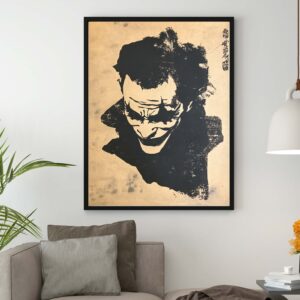 The Joker The Dark Knight Heath Ledger Japanese Linocut Poster