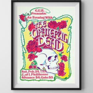 1970s Grateful Dead Bob Dylan Concert Poster