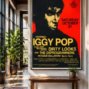 Iggy Pop 1981 Virginia Commonwealth University Halloween concert poster with Dirty Looks and The Deprogrammers.