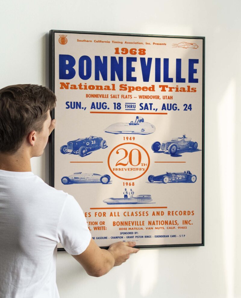 1968 Bonneville Salt Flats Racing Promotional Poster