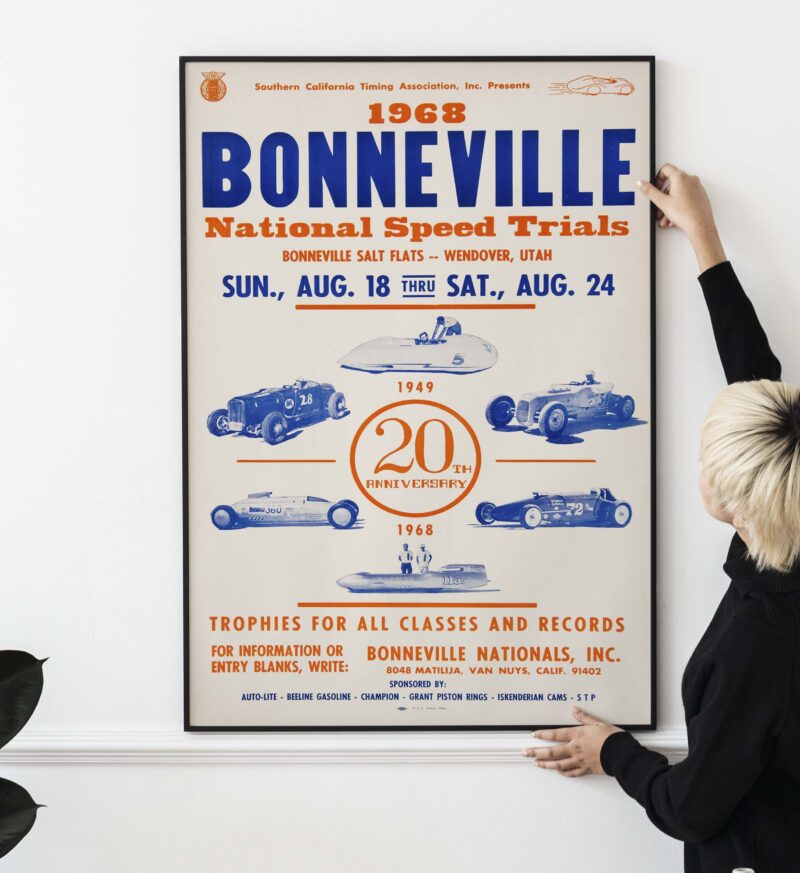 1968 Bonneville Salt Flats Racing Promotional Poster