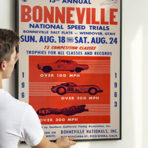 1963 Bonneville Salt Flats Racing Promotional Poster