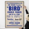 Iconic Jazz Poster Charlie Parker Birdland 1950s Concert Poster