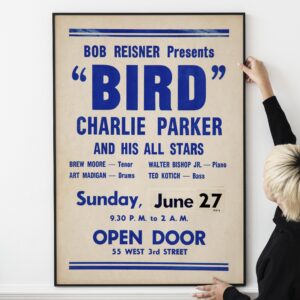 Iconic Jazz Poster Charlie Parker Birdland 1950s Concert Poster