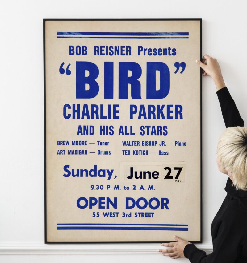 Iconic Jazz Poster Charlie Parker Birdland 1950s Concert Poster