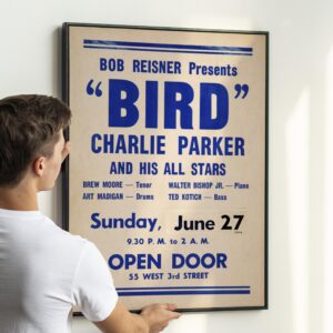 Iconic Jazz Poster Charlie Parker Birdland 1950s Concert Poster