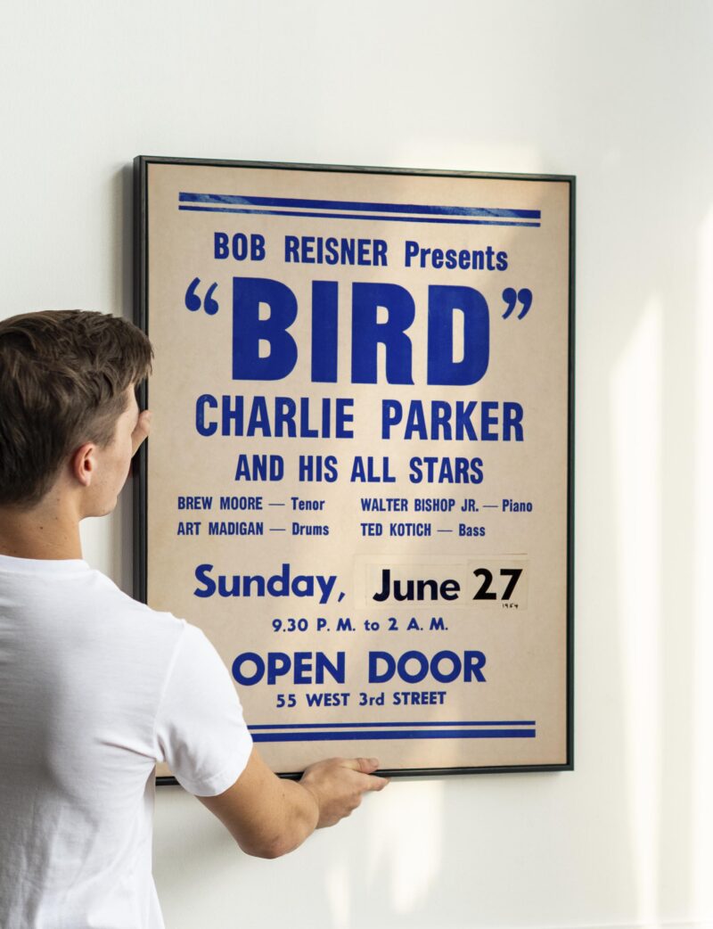 Iconic Jazz Poster Charlie Parker Birdland 1950s Concert Poster