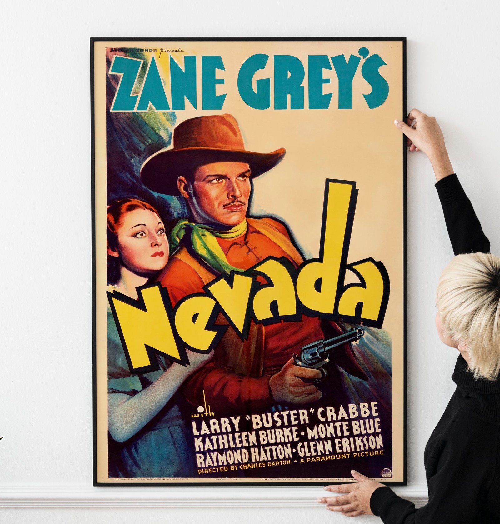 Nevada 1935 Classic Vintage Western Movie Poster with Buster Crabbe Nevada 1935 Classic Vintage Western Movie Poster with Buster Crabbe