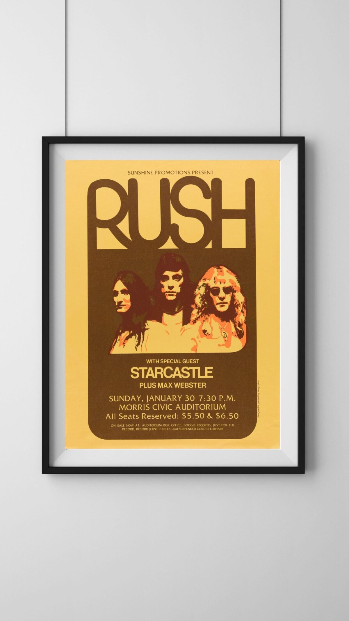 1977 Rush Prog Rock Indiana Concert Tour Poster – pulpposter.com