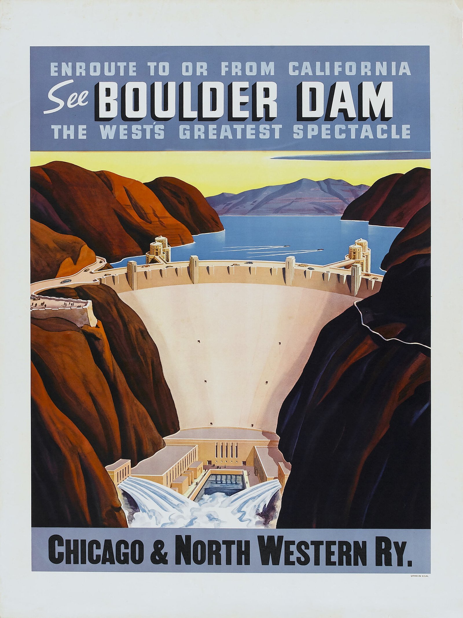 boulderboulder dam travel poster