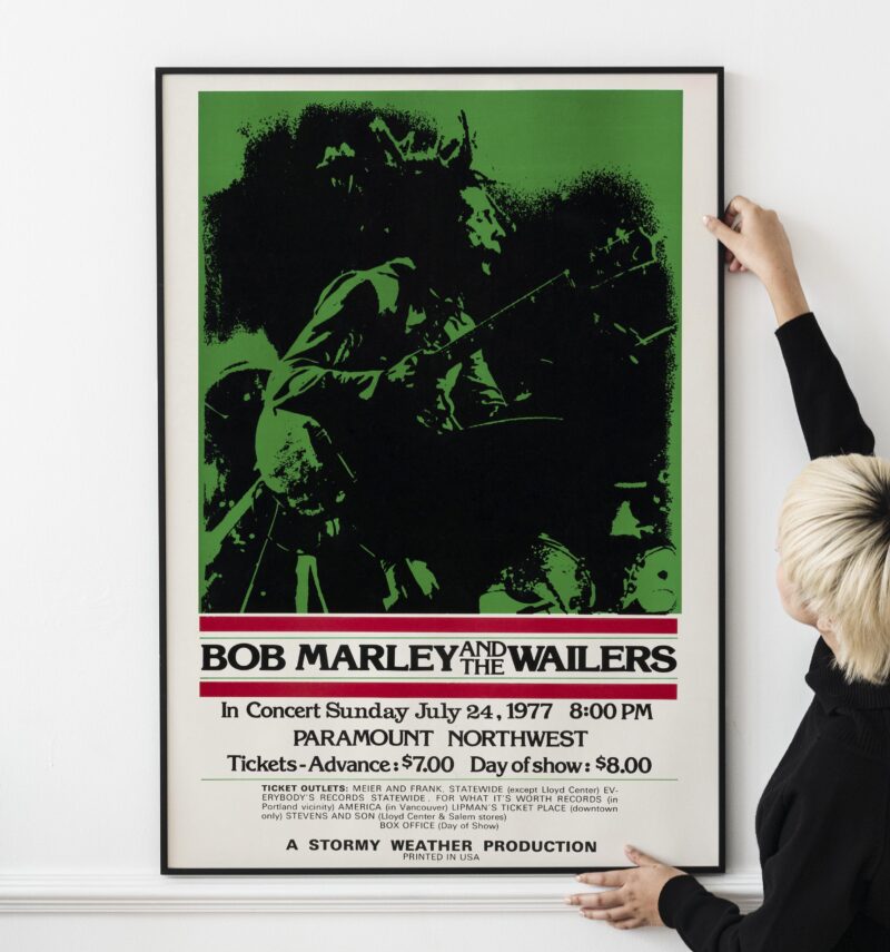 Bob Marley & the Wailers 1977 Exodus Era Portland, OR Concert Poster