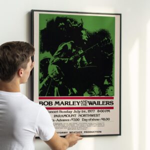 Bob Marley & the Wailers 1977 Exodus Era Portland, OR Concert Poster