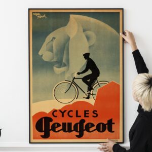 Art Deco Cycling Poster Retro Peugeot Advertising Poster 1931