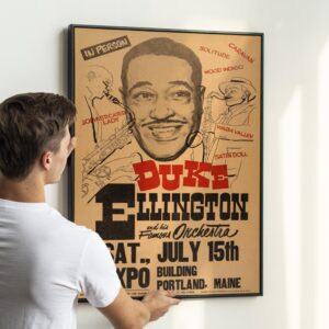 Duke Ellington 1967 Portland, ME Concert Poster w/Great Song Titles