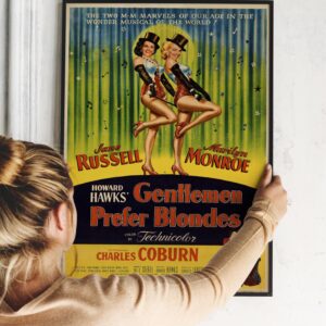 Gentlemen Prefer Blondes 1953 Iconic 1950s Comedy Film Poster, Vintage Hollywood