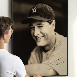 Retro Lou Gehrig Era Art 1920s Yankees Baseball Poster, Vintage Sports Memorabilia, Classic MLB