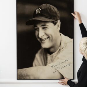 Retro Lou Gehrig Era Art 1920s Yankees Baseball Poster, Vintage Sports Memorabilia, Classic MLB