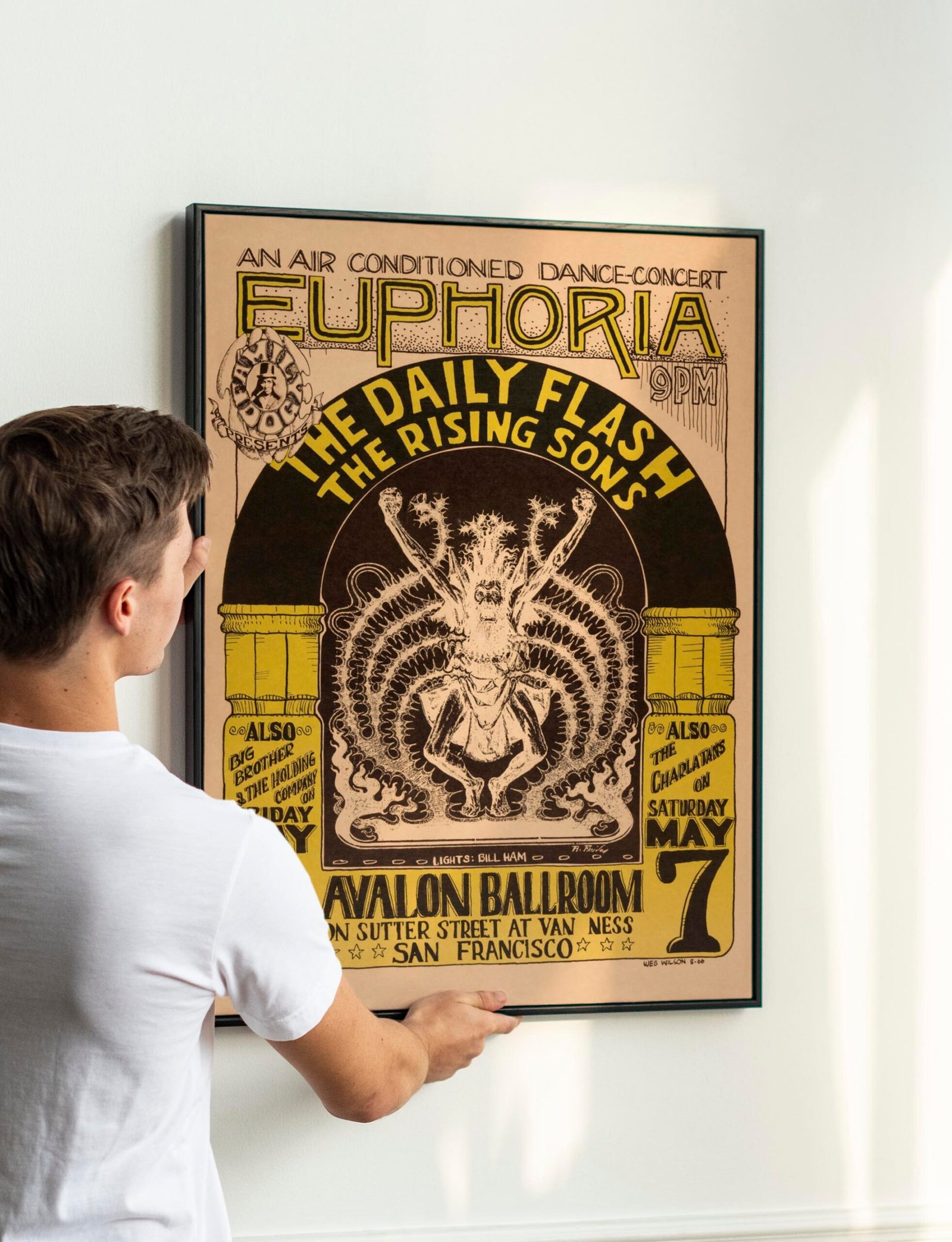 Vintage 1960s Avalon Ballroom Concert Poster – Big Brother, Taj Mahal, Ry Cooder "Euphoria" Vintage 1960s Avalon Ballroom Concert Poster – Big Brother, Taj Mahal, Ry Cooder "Euphoria"