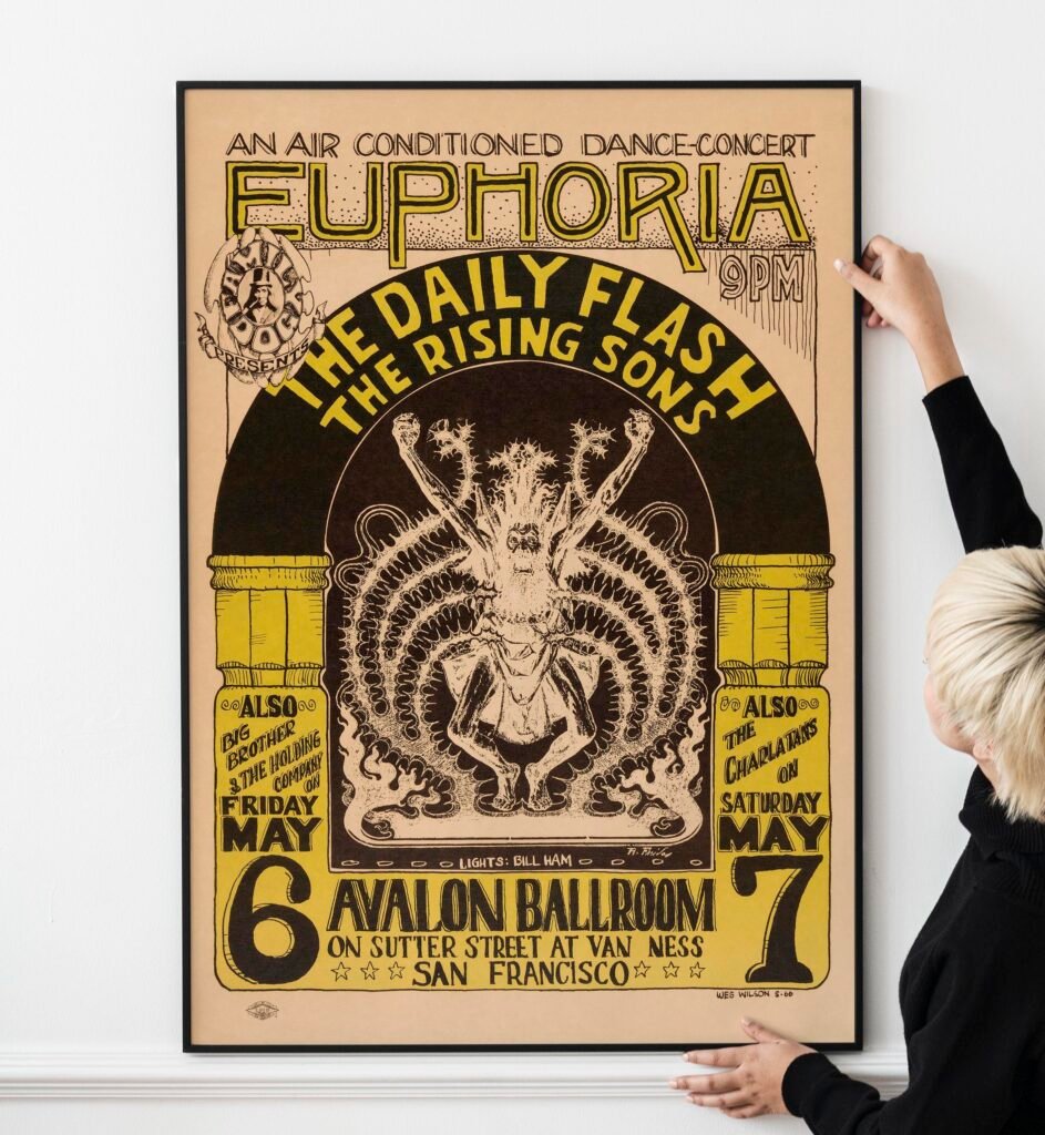 60s Psychedelic Rock Poster – Avalon Ballroom, Big Brother, Taj