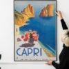 Capri Island Retro Poster – 1950s Italy Travel Print, Bay of Naples Coastal Vintage Art