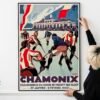 French Alps 1930 Travel Poster – Chamonix, Paris Lyon Méditerranée Railway, Vintage Ski Print