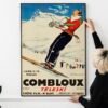Combloux Ski Resort 1935 Poster – Vintage French Alps Travel, Paris Lyon Railway Art