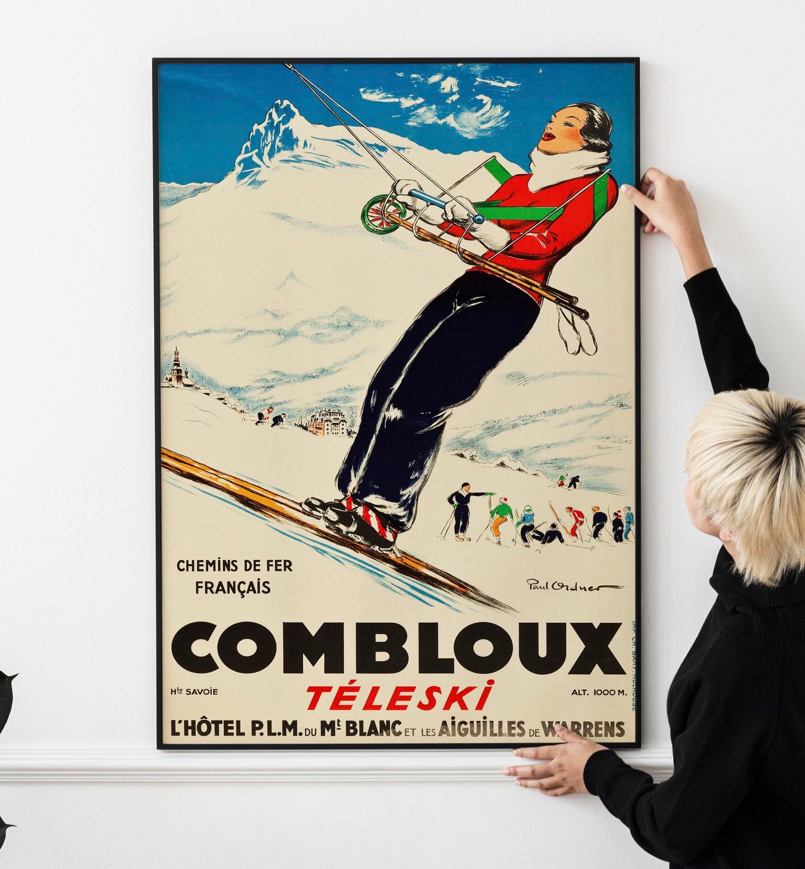 Combloux Ski Resort 1935 Poster – Vintage French Alps Travel, Paris Lyon Railway Art Combloux Ski Resort 1935 Poster – Vintage French Alps Travel, Paris Lyon Railway Art