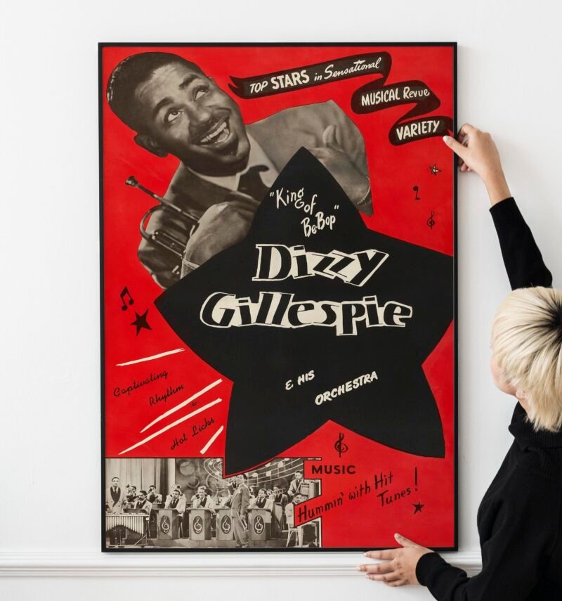 Rare Dizzy Gillespie Retro Concert Poster – 1960s Jazz Festival