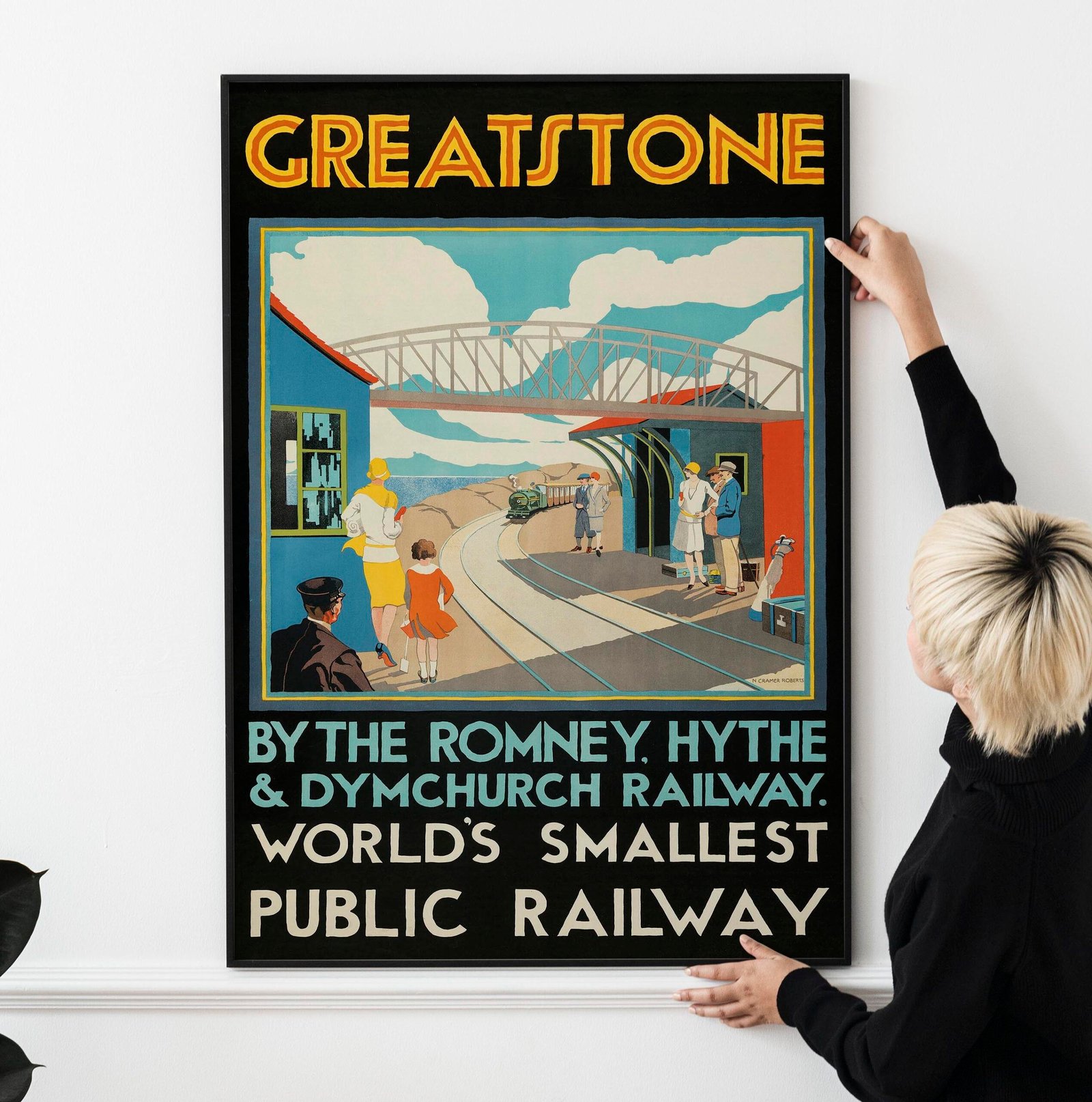 1929 Greatstone Railway Poster – World’s Smallest Public Railway, Vintage British Travel Art, Vincent Brooks Print 1929 Greatstone Railway Poster – World’s Smallest Public Railway, Vintage British Travel Art, Vincent Brooks Print
