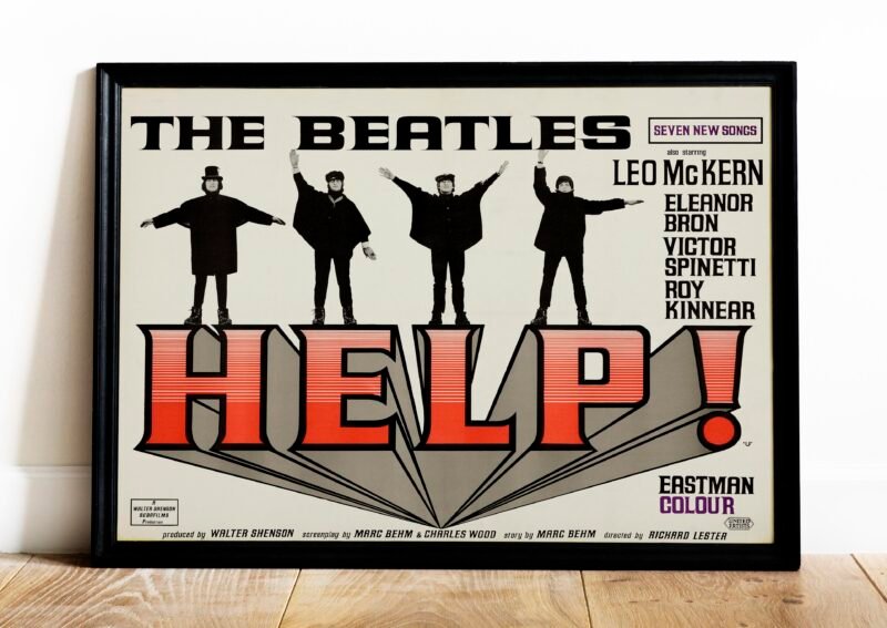The Beatles “Help!” 1965 Movie Poster – Vintage 60s Rock & Roll